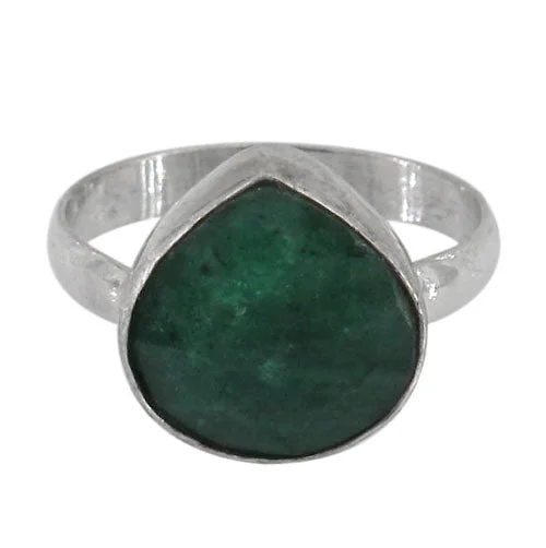 Flush-mount ring-Sterling silver with rhodium, 13x14mm stone ring with 3mm band, colour and size may vary.