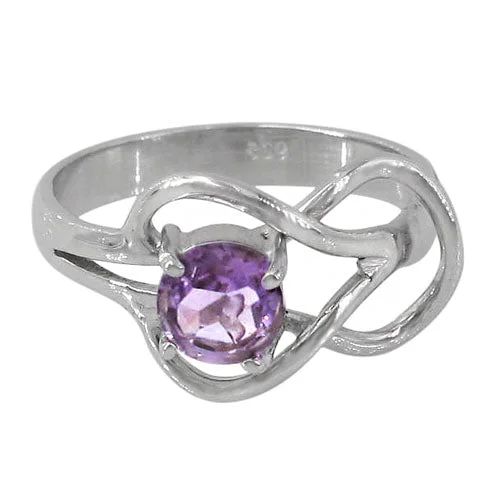 Bold tourmaline ring-Sterling silver with rhodium, 6mm stone ring with 3mm band.