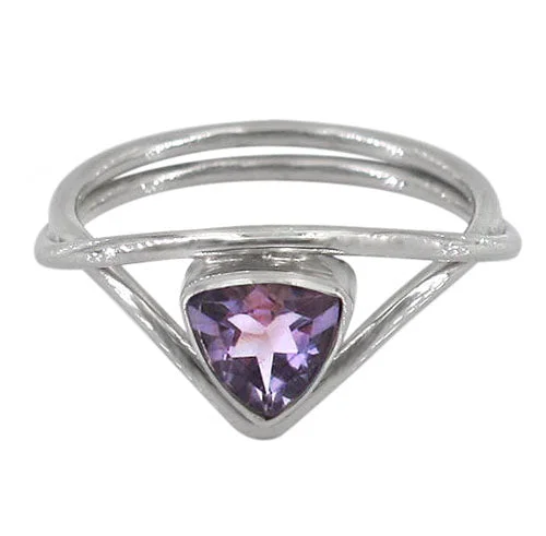 Iridescent stone ring-Sterling silver with rhodium, 7x7mm stone ring.