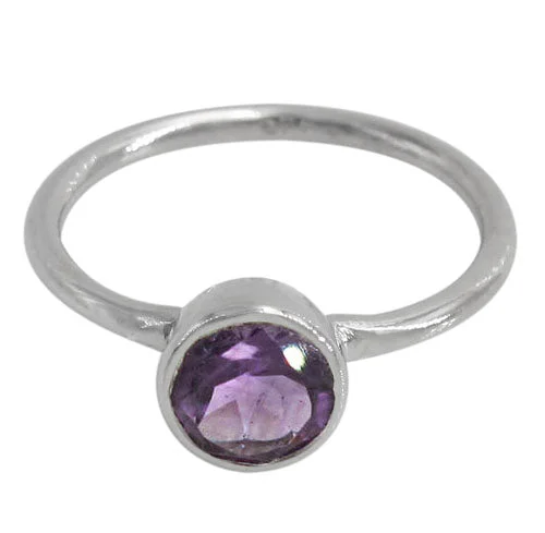 Chevron gem ring-Sterling silver with rhodium, 8mm stone ring, colour and size may vary.