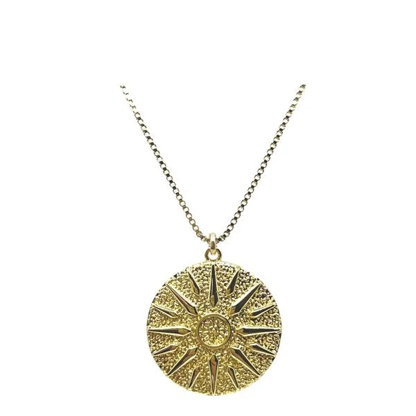 Glittering diamond necklace-'Sunray' 18kt Gold Fill Pendant (NGCP6400)