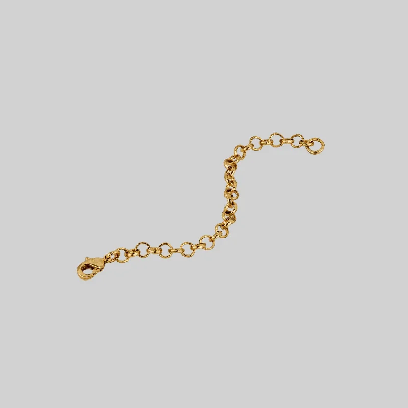 Heavy gold necklace-The Extender Chain - 18K Antique Gold Plated Brass