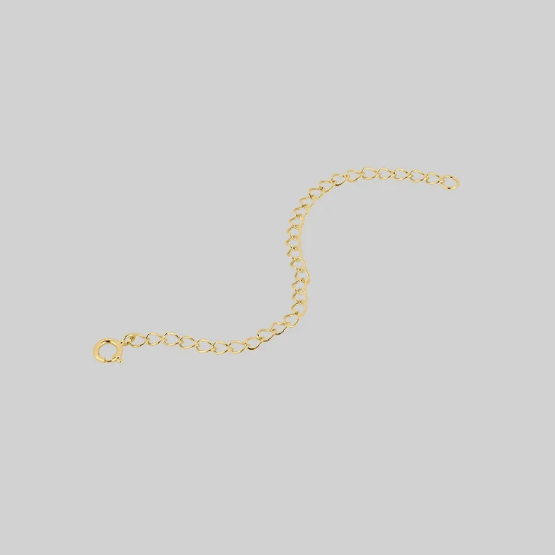 Stacking birthstone necklace-The Extender Chain - 18K Gold Plated Sterling Silver