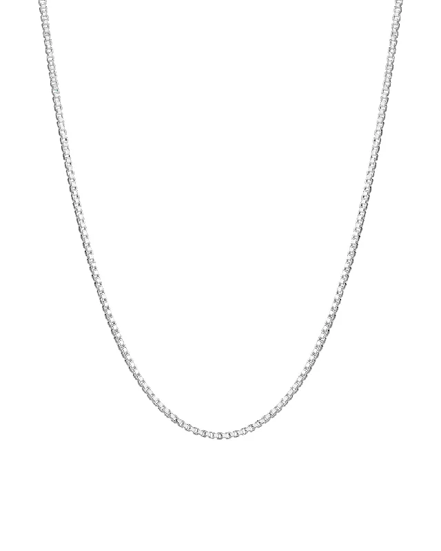 Sculpted silver necklace-Venetian Chain