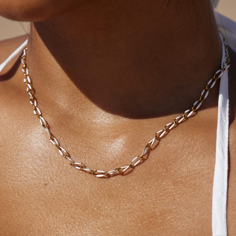 Single pearl necklace-Barbados Choker