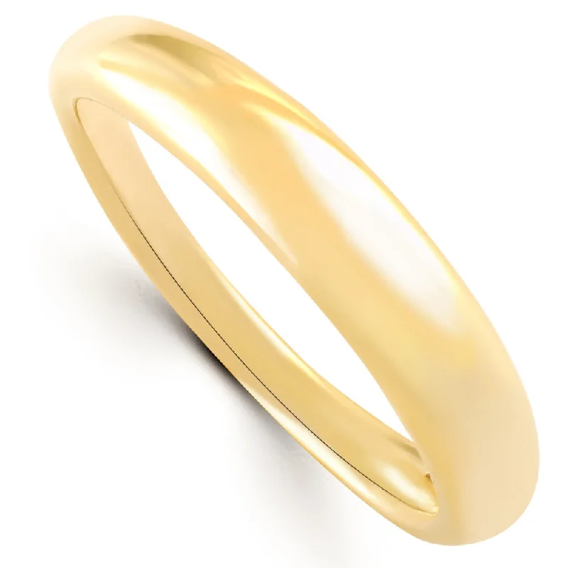 Convex ring-Women's 14k Yellow Gold Stackable High Tapered Dome Polished Band Shiny Ring