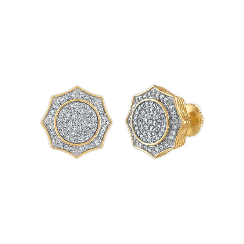 Adjustable gem earrings-1/2 CTW Diamond Fashion Stud Earrings in 10KT Yellow Gold