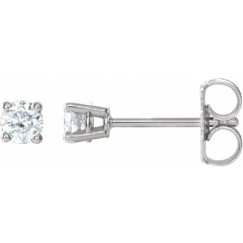 Simple aquamarine earrings-14k White Gold 1/4 CTW Diamond Stud Earring for Women