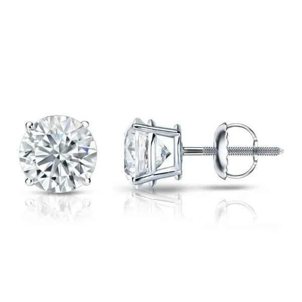 Modern dangle earrings-Auriya Platinum 1 1/4ctw Round Diamond Stud Earrings Certified