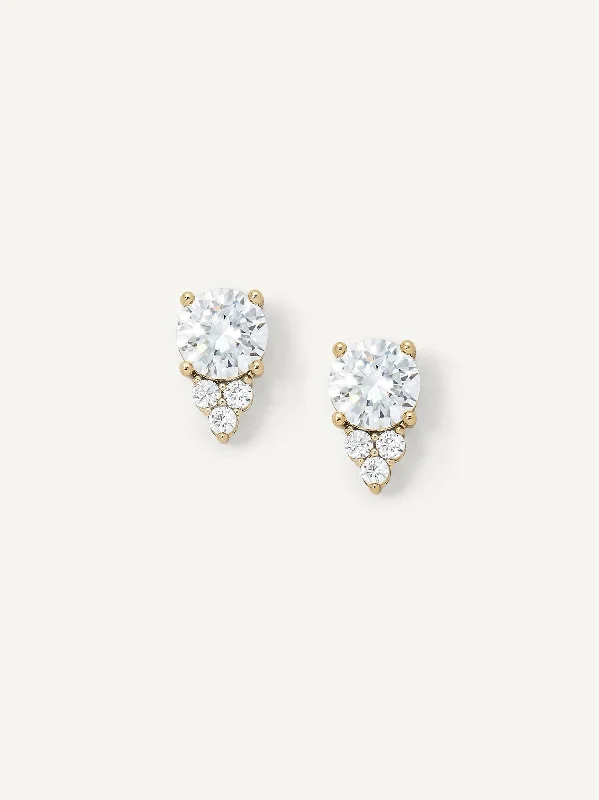 Sculpted gold earrings-Chloe Studs