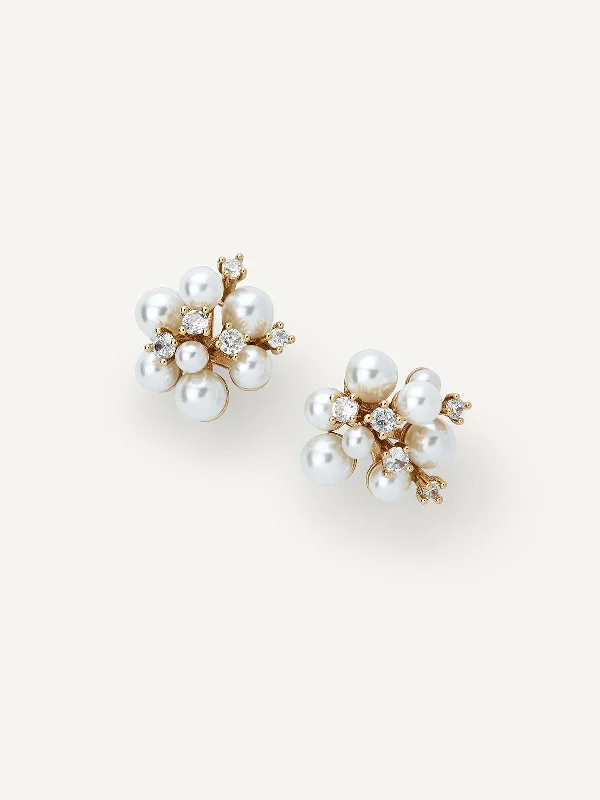 Wave-pattern earrings-Claude Studs