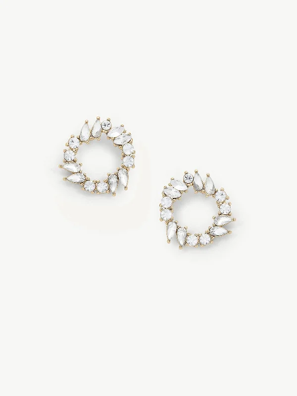 Raised gem earrings-Della Studs