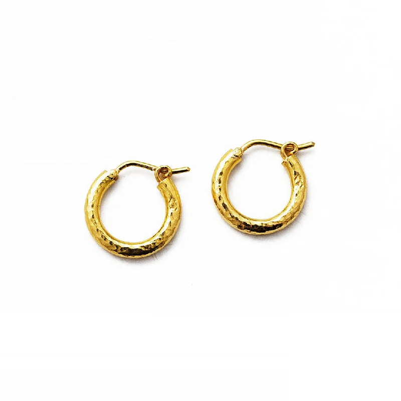 Tribal engraved earrings-Elizabeth Locke Big Baby Hoop Earrings