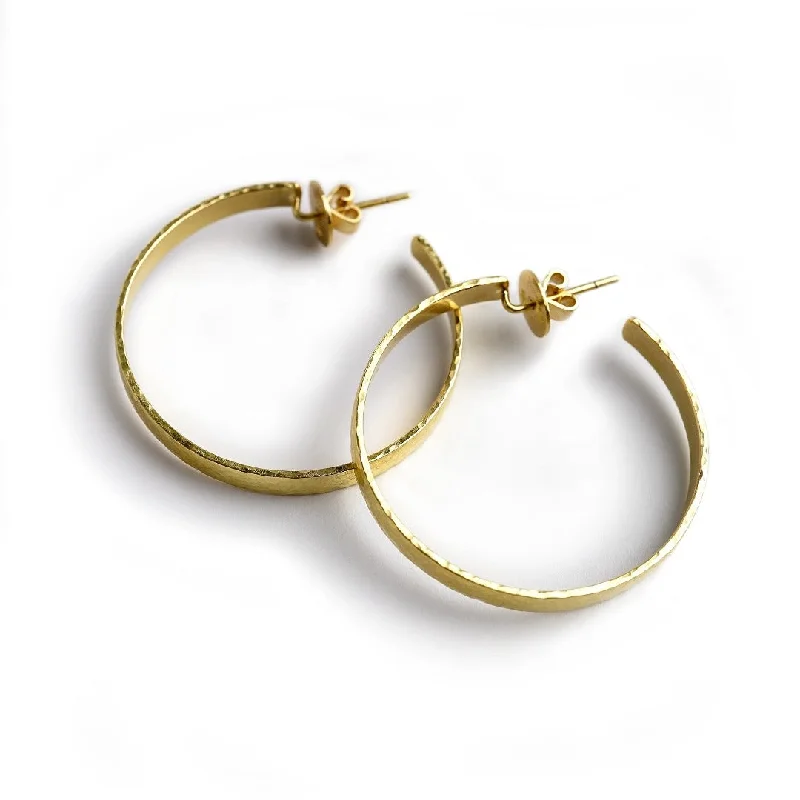 Modern ruby earrings-Elizabeth Locke Flat Ribbon Hoop Earrings