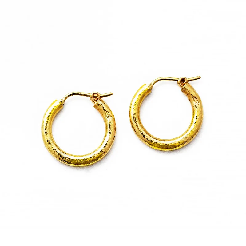 Ripple effect earrings-Elizabeth Locke Small Hoop Earrings