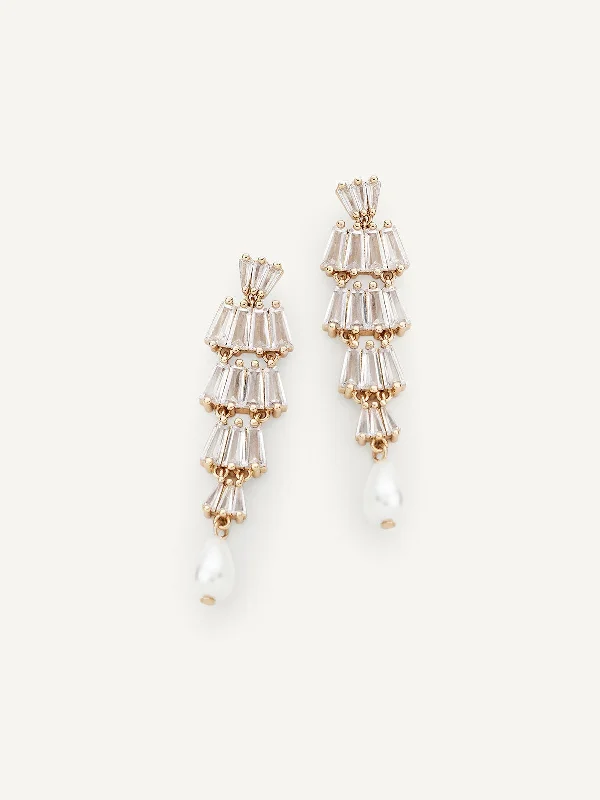 Sculpted silver earrings-Elora Drops