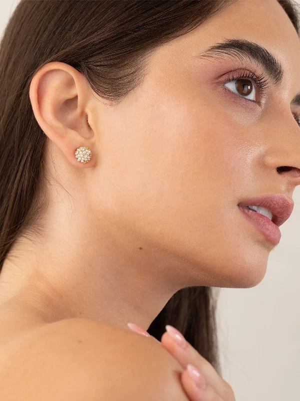 Tapered hoop earrings-Estrella Studs