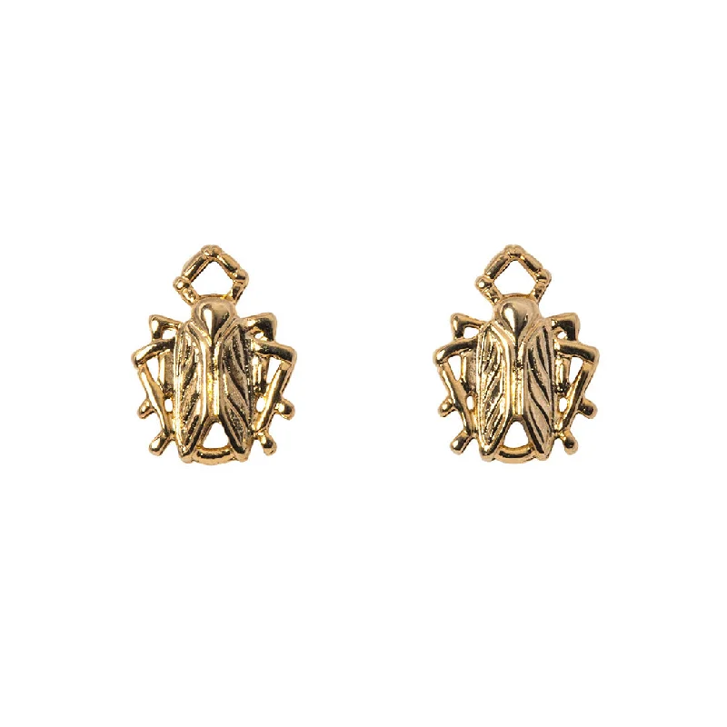 Wide-set earrings-Goldbug Tiny Bug Stud Earrings