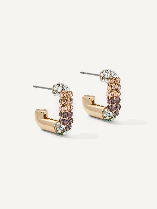 Bold pave earrings-Omi Hoops