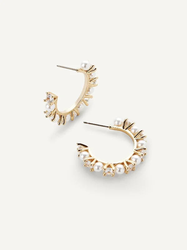 Tribal engraved earrings-Prive Hoops