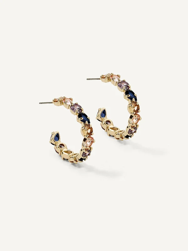 Minimalist wave earrings-Raveena Hoops