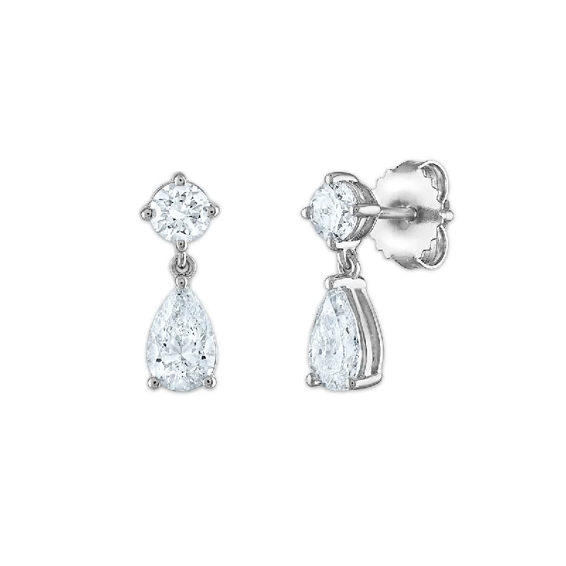 Concave earrings-Signature EcoLove 1 1/2 CTW Lab Grown Diamond Earrings in 14KT White Gold