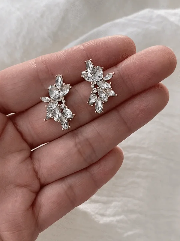 Floral engraved earrings-Tatum Studs