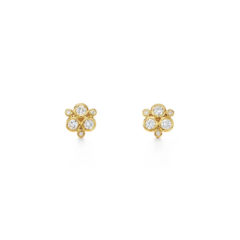 Modern ruby earrings-Temple St. Clair Classic Diamond Trio Earrings