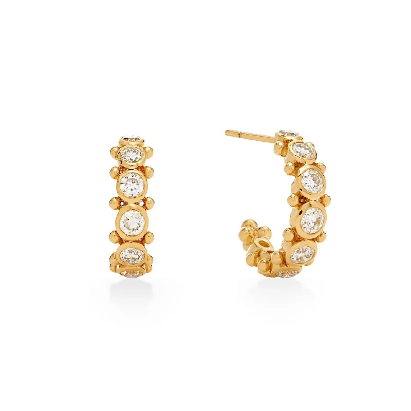 Cabochon earrings-Temple St. Clair Diamond Eternity Hoop Earrings