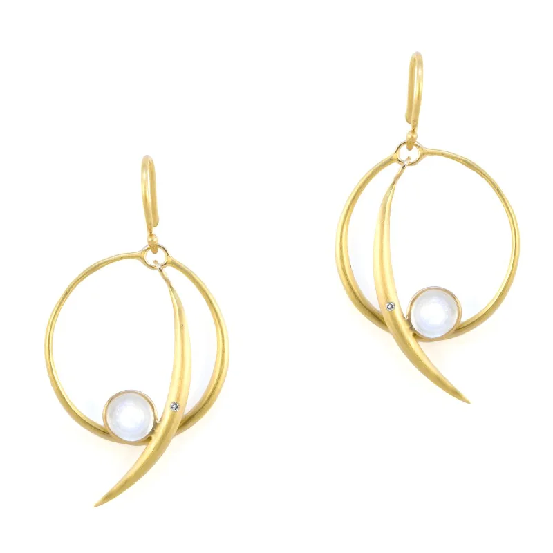 Infinity hoop earrings-Sun/Moon Earrings