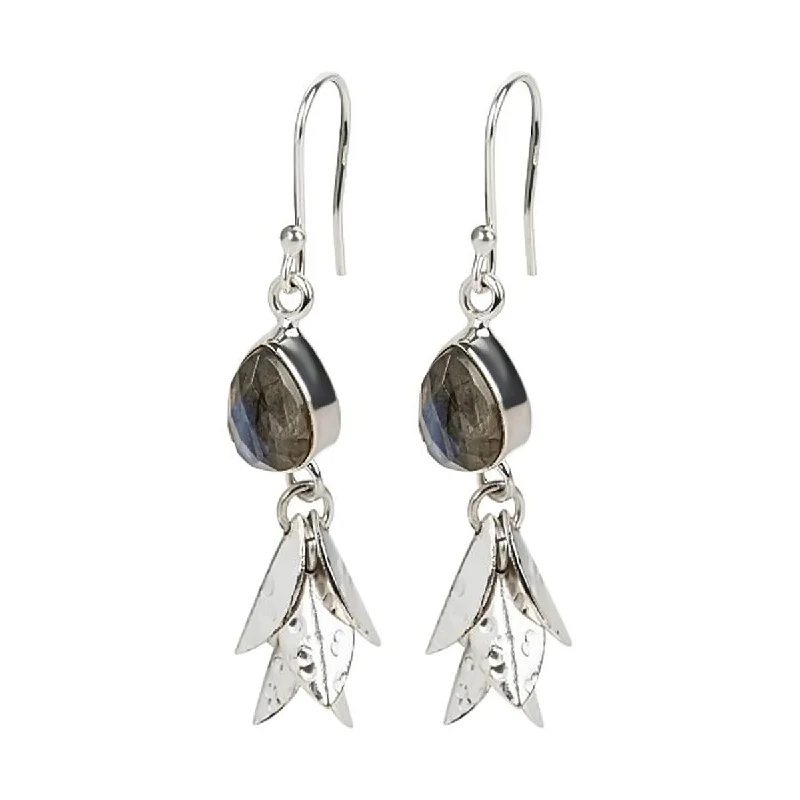 Delicate topaz earrings-925 Sterling Silver Labradorite Dangle Earrings