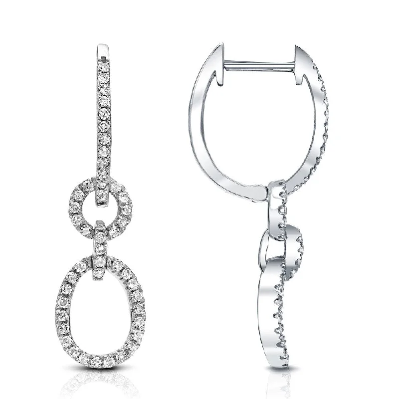 Chevron gem earrings-Auriya 3/8ctw Contemporary Diamond Drop Earrings 14k White Gold (H-I, SI1-SI2)