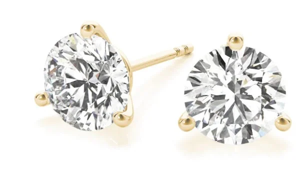 Starburst earrings-Diamond Solitaire Earrings