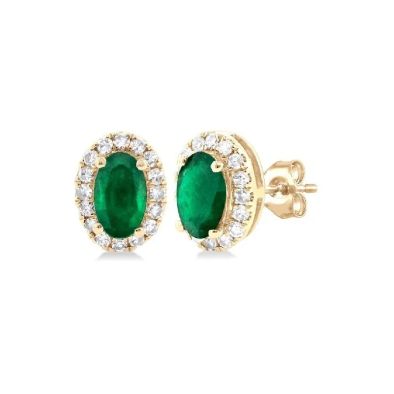 Classic teardrop earrings-Emerald and Diamond Earrings