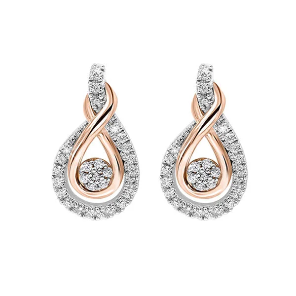 Interlocked earrings-MIX METAL ROSE GOLD SILVER DIAMOND (1/5CTW) EARRING