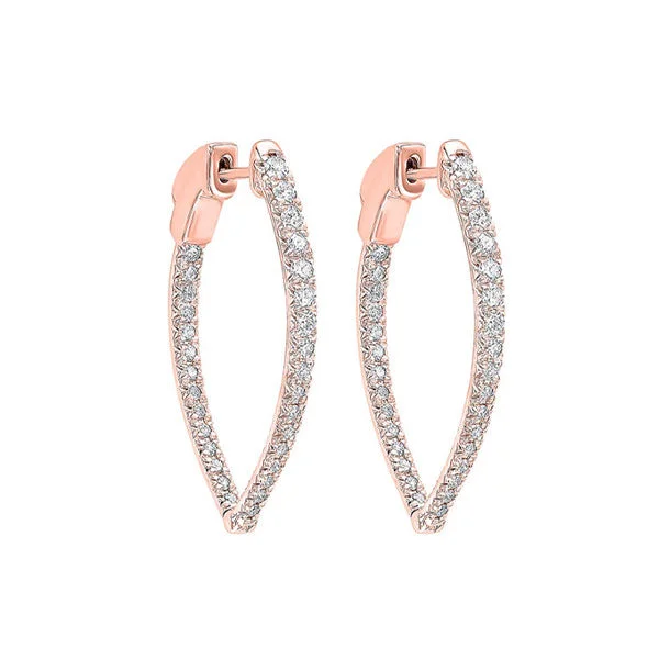 Wraparound earrings-14KT ROSE GOLD DIAMOND (1CTW) EARRING