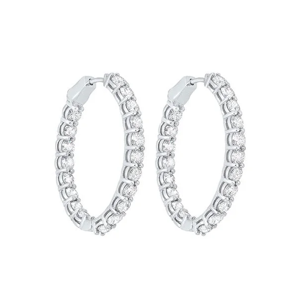 Hollowed-out earrings-14KT WHITE GOLD DIAMOND (7CTW) EARRING