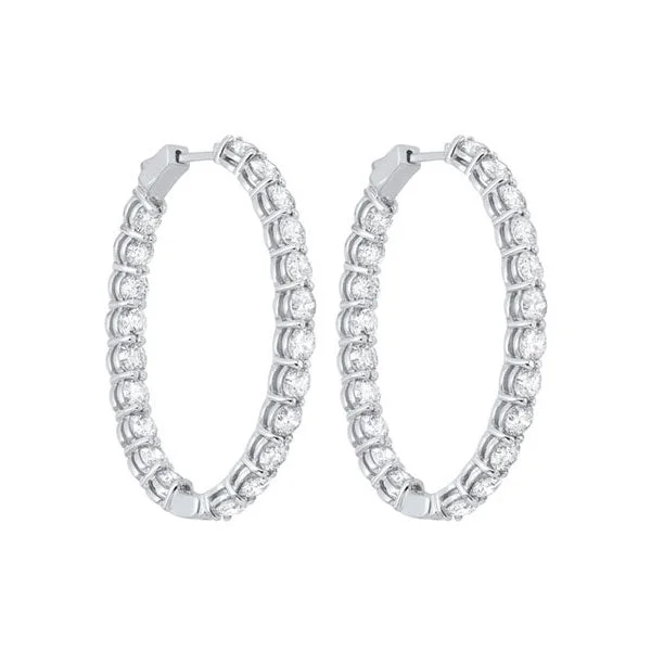 Minimalist wave earrings-14KT WHITE GOLD DIAMOND (10CTW) EARRING