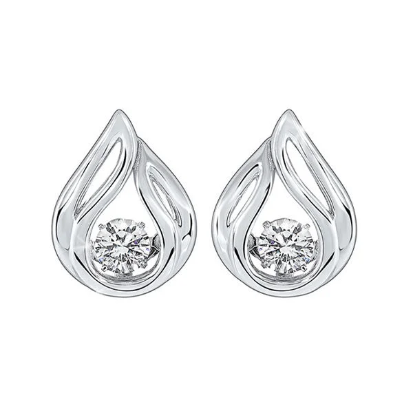 Modern minimalist earrings-SILVER CUBIC ZIRCONIA EARRING