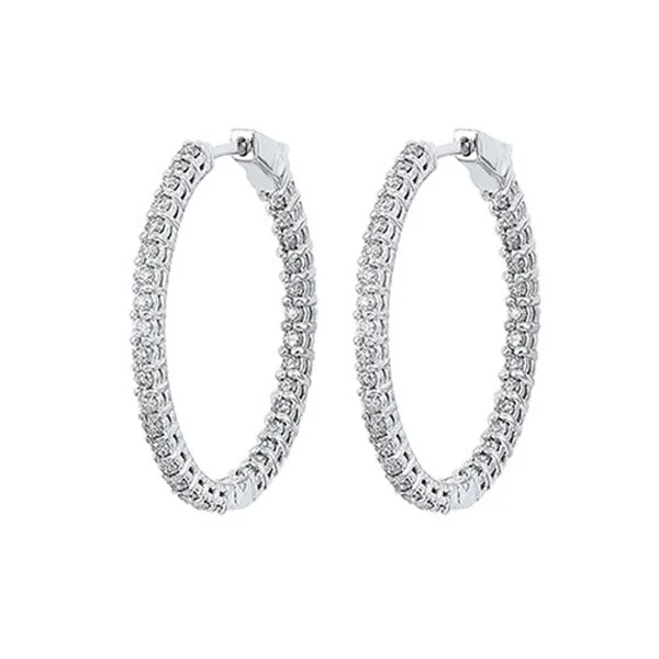 Spiral shape earrings-14KT WHITE GOLD DIAMOND (1CTW) EARRING