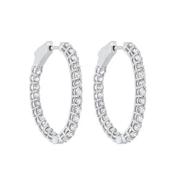 Puzzle design earrings-14KT WHITE GOLD DIAMOND (2CTW) EARRING