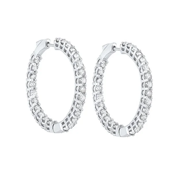 Frosted finish earrings-14KT WHITE GOLD DIAMOND (5CTW) EARRING