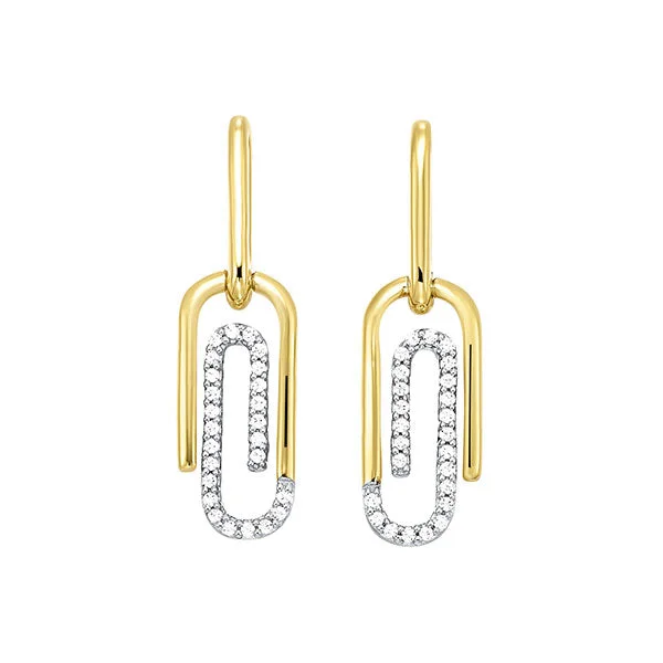 Simple topaz earrings-10KT YELLOW GOLD DIAMOND (1/6CTW) EARRING