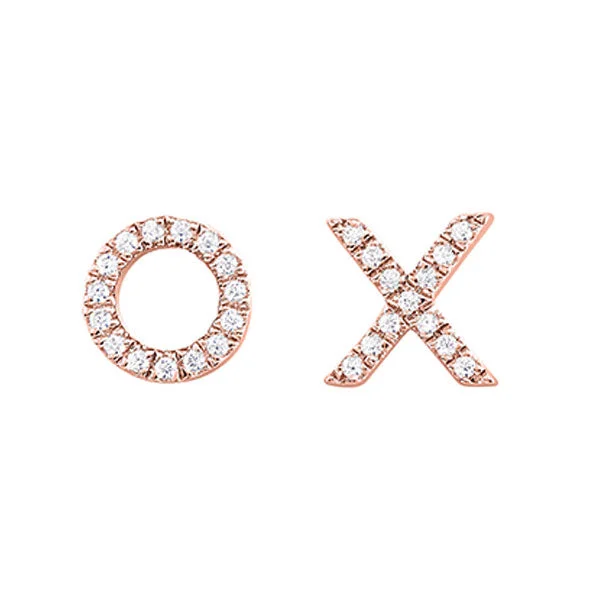 Futuristic diamond earrings-10KT ROSE GOLD DIAMOND (1/20 CTW) EARRING