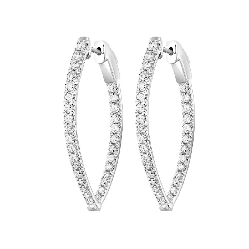 Glossy black earrings-14KT WHITE GOLD DIAMOND (1 1/2CTW) EARRING