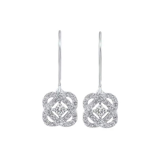 Luxe morganite earrings-14KT WHITE GOLD DIAMOND (1/4CTW) EARRING