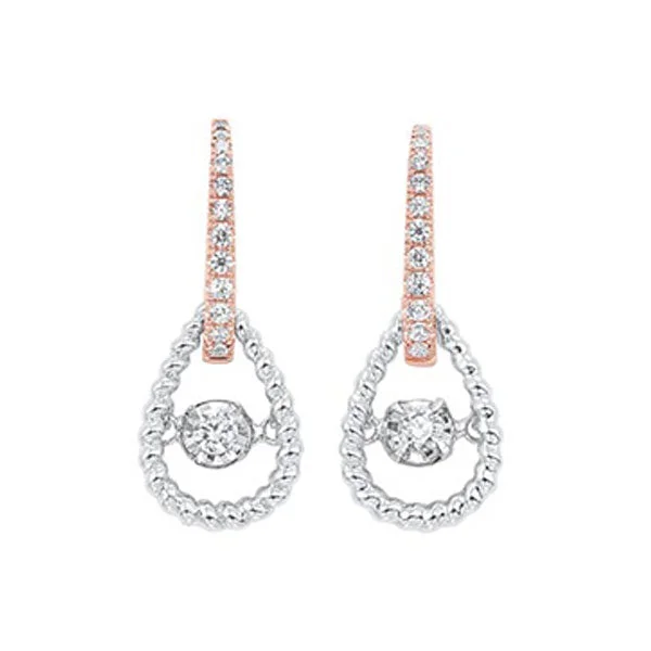 Sapphire drop earrings-10KT WHITE ROSE GOLD DIAMOND (1/4CTW) EARRING