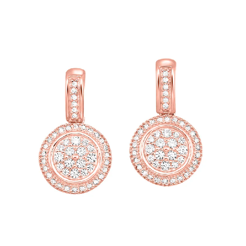 Ripple effect earrings-14KT ROSE GOLD DIAMOND (1/4CTW) EARRING