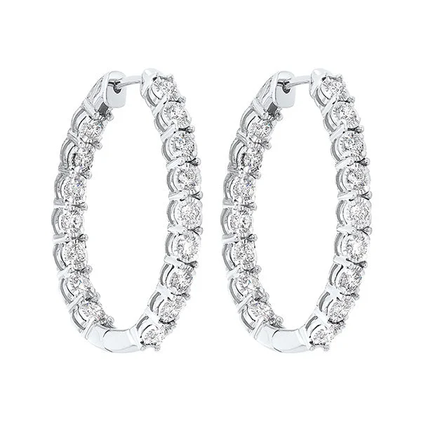 Delicate filigree earrings-14KT WHITE GOLD DIAMOND (3/4CTW) EARRING