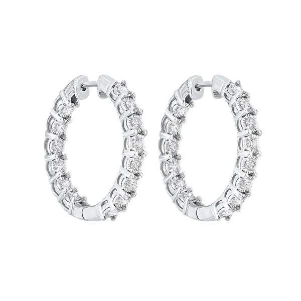 Trillion charm earrings-14KT WHITE GOLD DIAMOND (3/4CTW) EARRING